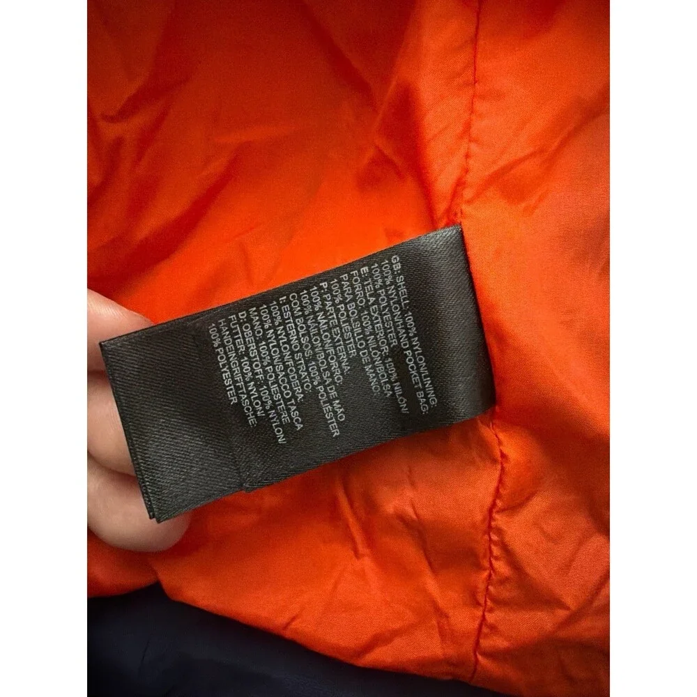 The North Face Men’s M Hooded‎ Jacket Navy Gray Orange Lining Outdoor Hiking Zip